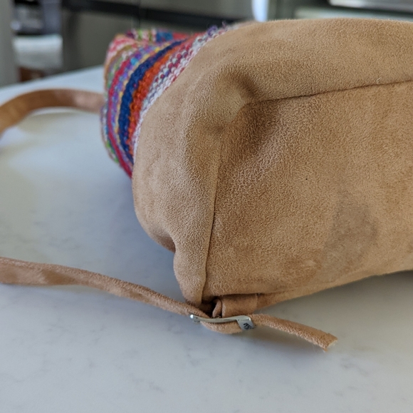 Rasta Moda Multicolor Woven Sack Backpack with Leather Bottom, Trim, & S… - Picture 11 of 14